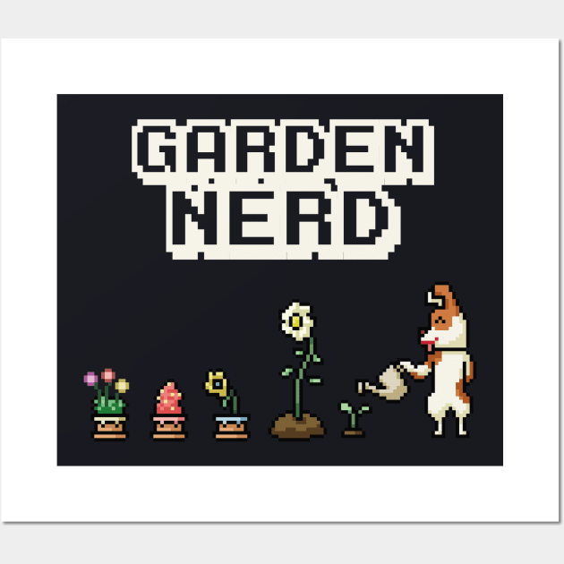 Garden Nerd Gardening Pixel Art Wall Art by Foxxy Merch